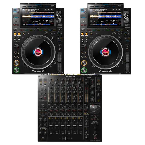 AlphaTheta / Pioneer CDJ-3000 Pair + DJM-V10 Mixer – Professional Club DJ System with Dual Flagship Media Players, 6-Channel Creative Mixer, Advanced Effects & Premium Audio Performance