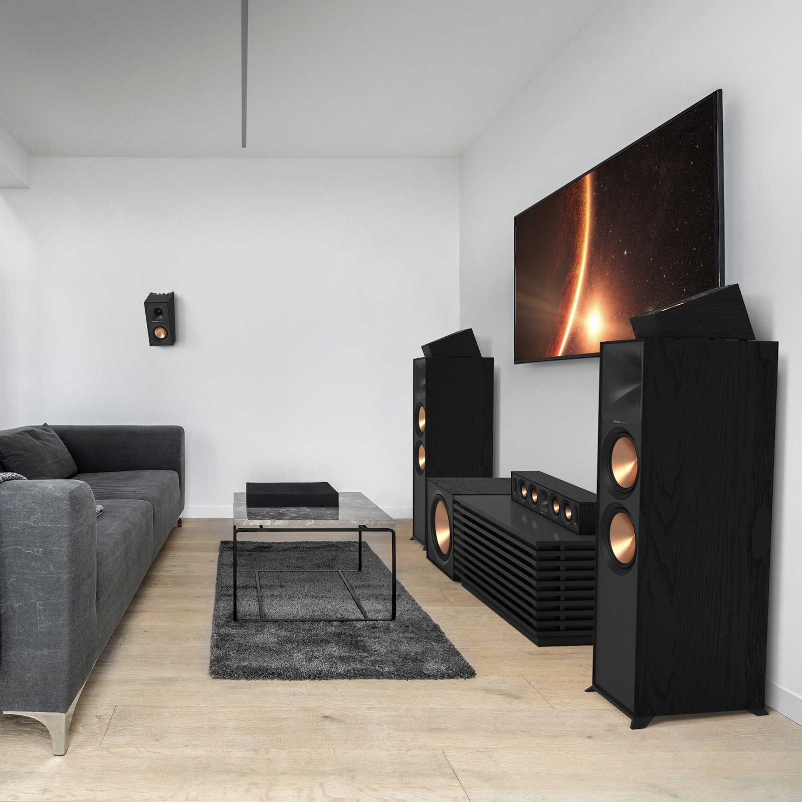 Klipsch R-14SA Dolby Atmos Speakers (Pair) – 4″ Copper-IMG, Height Module, 50 Watt RMS 
