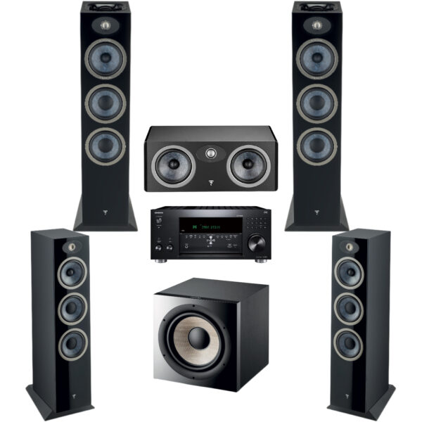 Focal Theva Powerful Luxury Bundle 1 - 5.1.2 Dolby Atmos (Virtual 7.1)  N3D,C,N3 | Sub 1000F | Onkyo TX-RZ50