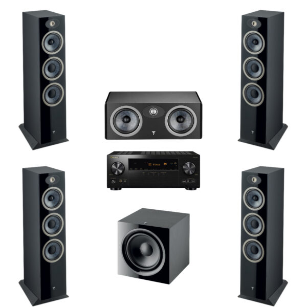 Focal Theva Powerful Luxury Bundle 3 - 5.1 - N3,C,N2 | Sub 600P | Pioneer VSX-LX305