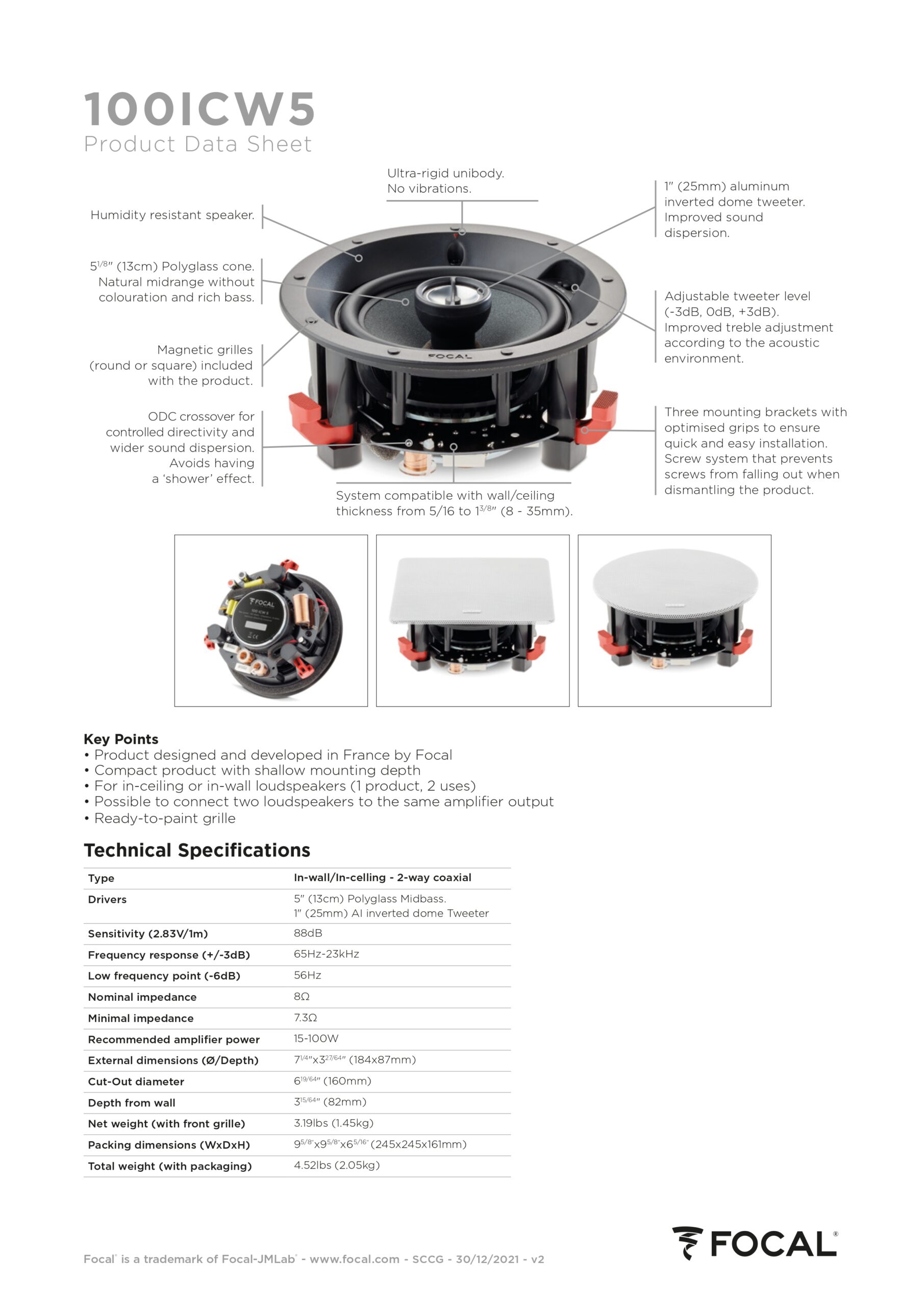 Focal 100 ICW5 - Ceiling Speaker