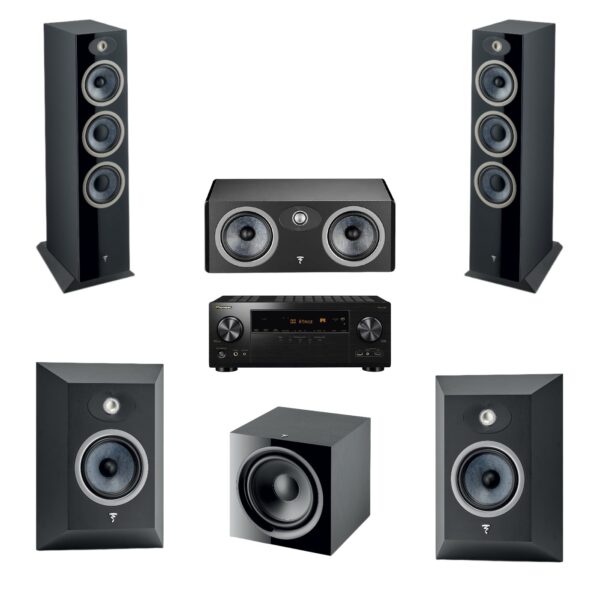 Focal Theva Powerful Luxury Bundle 7 - 5.1 - N3,C,Surround | Sub 600P | Pioneer VSX-LX305