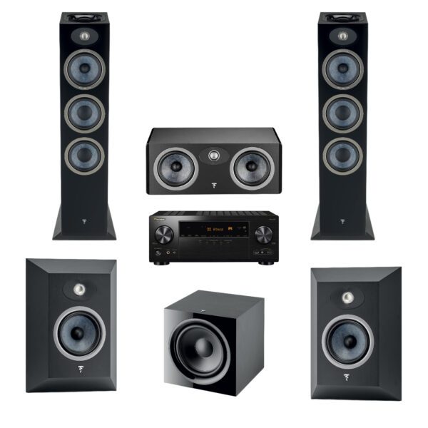 Focal Theva Powerful Luxury Bundle 6 - 5.1.2 Dolby Atmos (Virtual 7.1) N3D,C,Surround | Sub 600P | Pioneer VSX-LX305