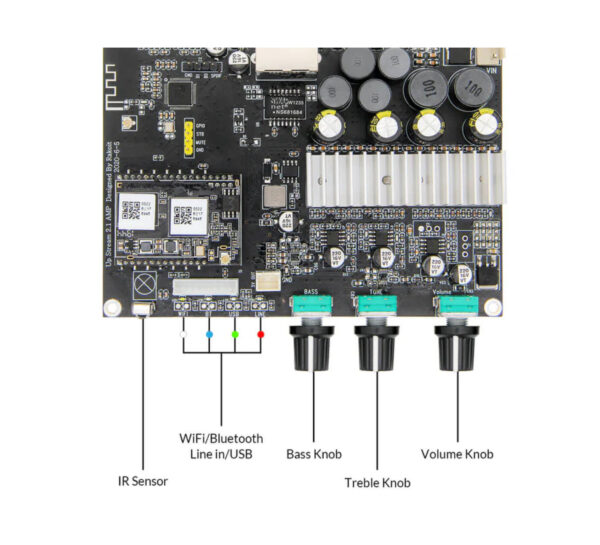 Arylic AMP2.1 Wireless Streaming 2.1 Amplifier 50W×2 + 100W Sub Hi‑Res Wi‑Fi, Bluetooth & Multi‑Room (DIY) - Image 5
