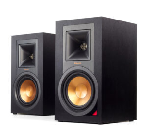 Klipsch R‑15PM Powered Bookshelf Monitor (Pair) – Bluetooth, Phono Pre‑amp, USB/Optical Inputs, 50 W/CH
