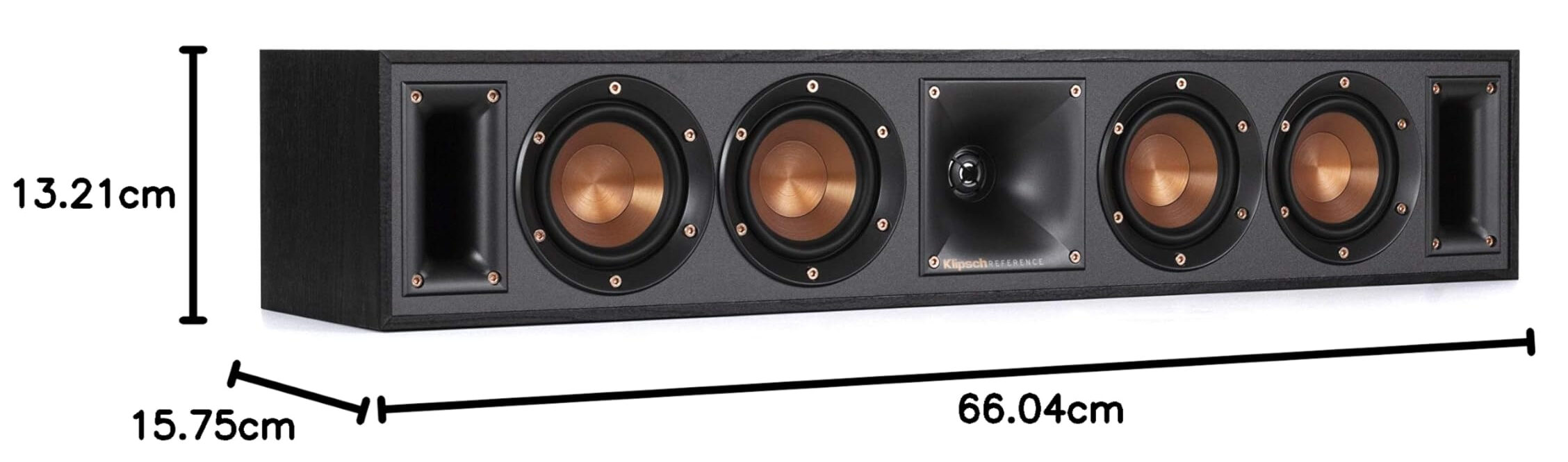 Klipsch R‑34C Center-Channel Speaker – Dual 8″ Woofers, 1″ LTS Titanium Tweeter, 150W RMS / 600W Peak 
