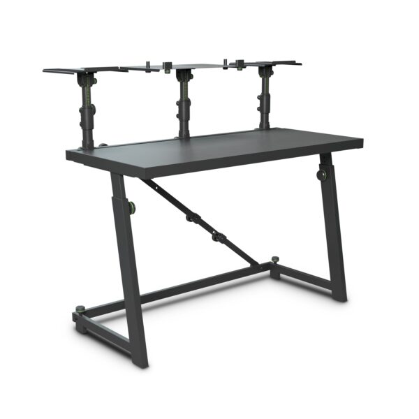 Gravity GFDJT01 DJ Table – Adjustable Height 680–1100 mm, Foldable Steel Frame, Professional DJ Workstation, Black Powder-Coated Finish