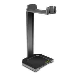 Gravity GHPHTT01B Table-Top Headphone Stand – Dual-Headset Holder with Cable Management, 280 mm Height, Aluminium Base