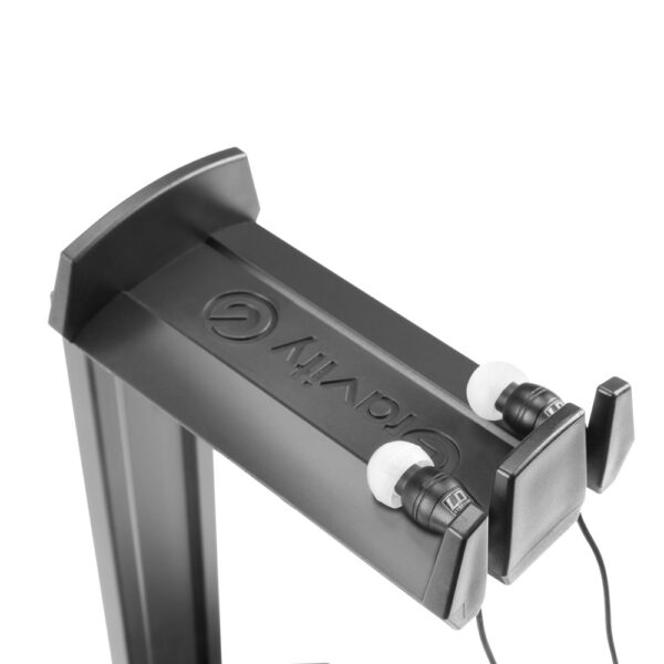 Gravity GHPHTT01B Table-Top Headphone Stand – Dual-Headset Holder with Cable Management, 280 mm Height, Aluminium Base - Image 4
