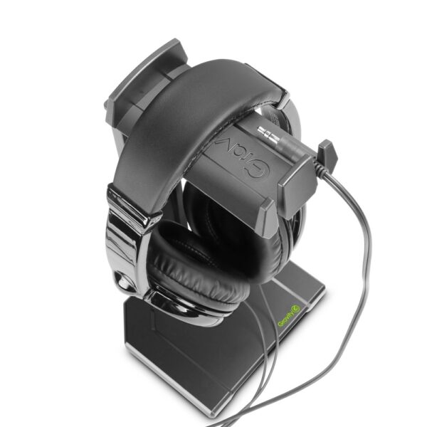 Gravity GHPHTT01B Table-Top Headphone Stand – Dual-Headset Holder with Cable Management, 280 mm Height, Aluminium Base - Image 6