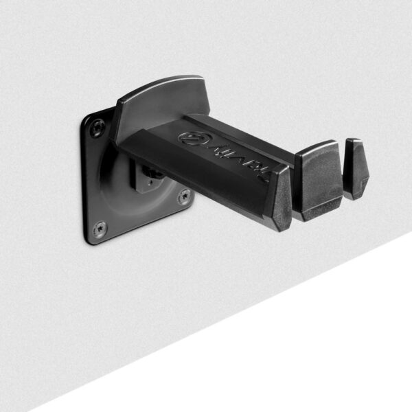 Gravity GHPHWMB01B Wall-Mount Headphone Hanger – Black, Steel Plate, Plastic Cradle, Dual Cable Slots - Image 4