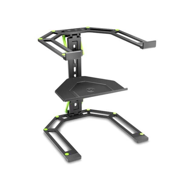 Gravity GLTS01B Adjustable Laptop Stand – Steel, Foldable, 315–490 mm Height Range, Non-Slip Rubber Pads, Black Powder-Coated Finish
