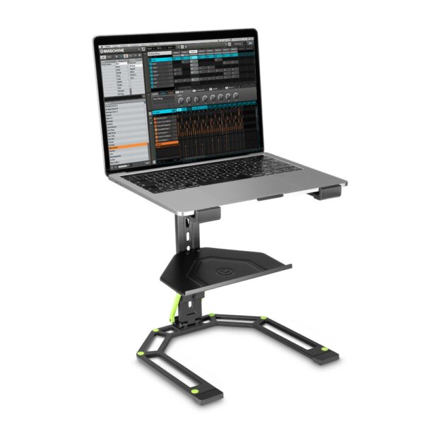 Gravity GLTS01B Adjustable Laptop Stand – Steel, Foldable, 315–490 mm Height Range, Non-Slip Rubber Pads, Black Powder-Coated Finish - Image 2