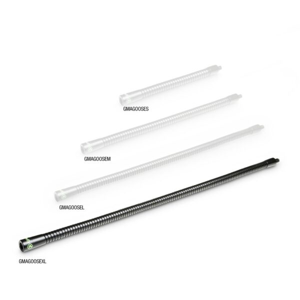 Gravity GMAGOOSEXL Extra Long Gooseneck 460 mm – Steel Flexible Microphone Arm, 3/8" Male & Female Threaded Ends, 15 mm Diameter, Black Powder-Coated Finish