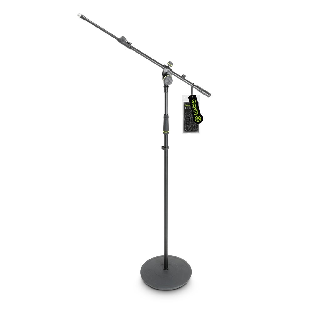 Gravity GMS2322B Microphone Stand – Steel Construction, Adjustable Height 1030–1690 mm, Tripod Base, 3/8″ Thread, Black Powder-Coated Finish