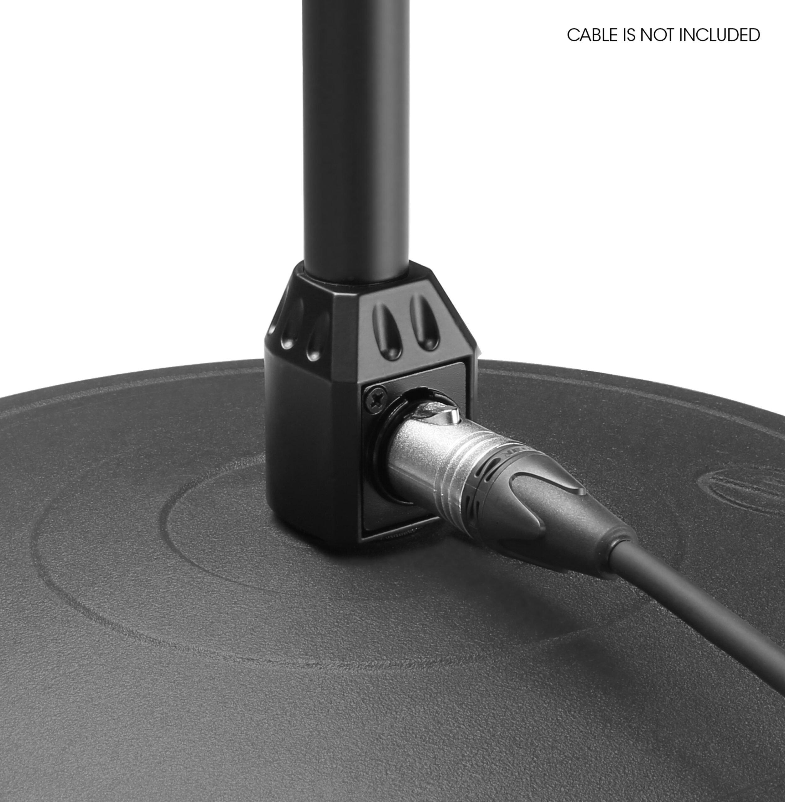 Gravity GMS23XLRB Microphone Stand – Adjustable Height 1030–1690 mm, Integrated XLR Cable, Heavy Round Base, Steel Build, Professional Black Finish