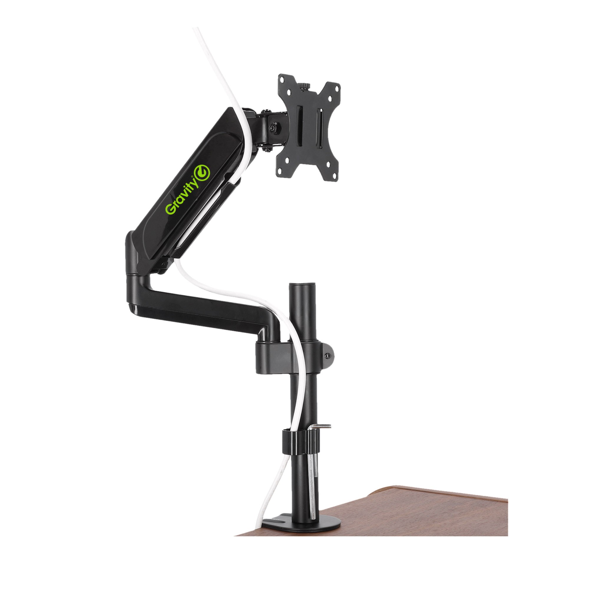 Gravity SA6131B Monitor Mount – Swivel Arm Tabletop Mount, Adjustable Height and Angle, Steel Build, For Studio Monitors and Speakers