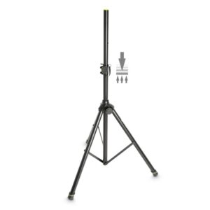 Gravity GSP5211ACB Speaker Stand – Adjustable Height 1060–1920 mm, Air-Cushioned, Steel Build, Tripod Base, 35 mm Mounting Pole, Black Powder-Coated Finish