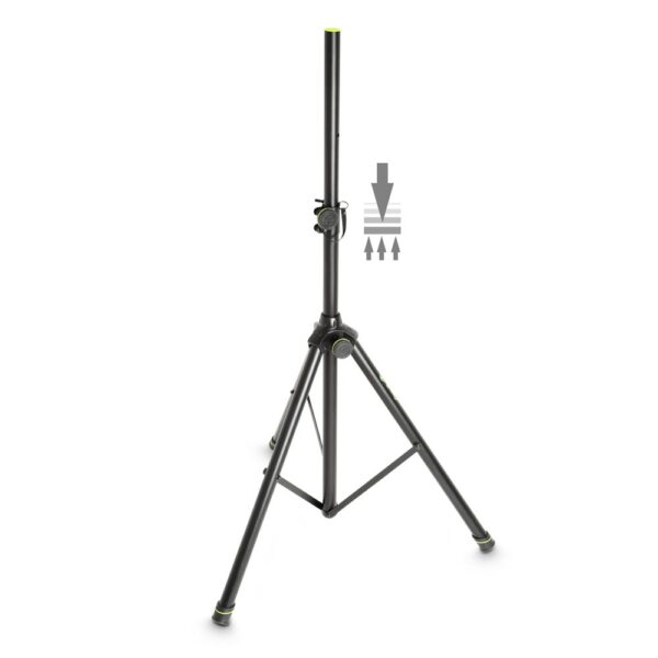 Gravity GSP5211ACB Speaker Stand – Adjustable Height 1060–1920 mm, Air-Cushioned, Steel Build, Tripod Base, 35 mm Mounting Pole, Black Powder-Coated Finish