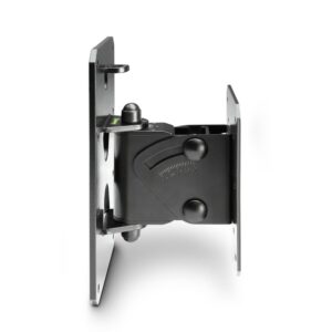 Gravity GSPWMBS30B Tilt‑and‑Swivel Wall Mount Bracket for Speakers – 30 kg Load, 160° Swivel, 40° Tilt, Steel Black