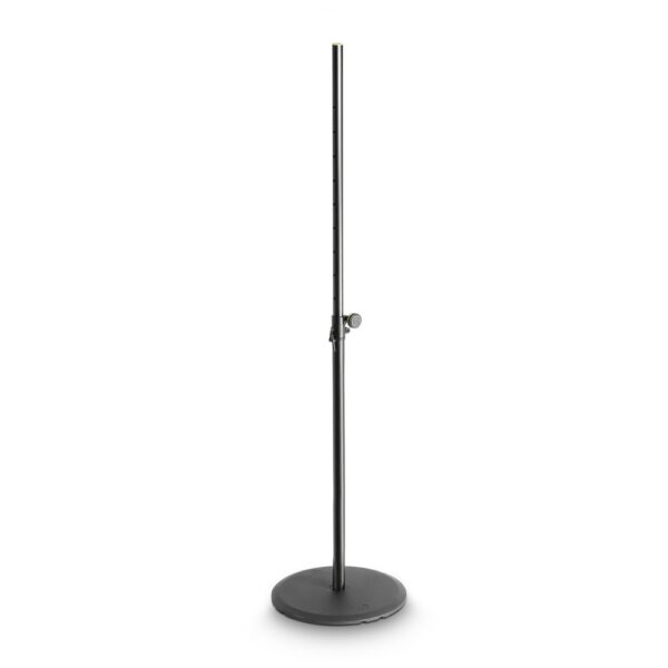 Gravity GSSPWBSET1 Speaker Pole with Base Plate Set – Adjustable Height 820–1400 mm, Steel Build, 35 mm Mounting Pole, Weighted Plate Base, Black Powder-Coated Finish