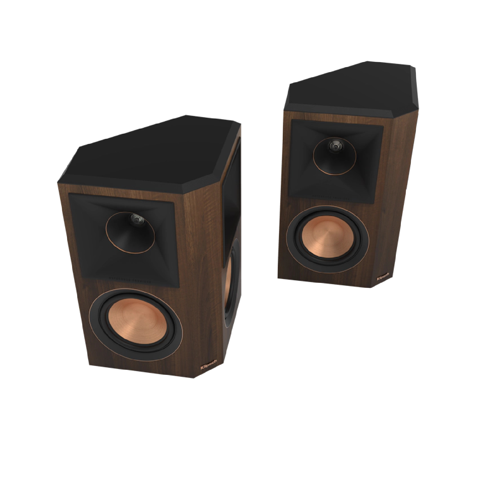 Klipsch RP‑502S Bipolar Surround Speaker Walnut (Pair) – Dual 5.25″ Cerametallic Woofers & Dual 1″ Titanium LTS Vented Tweeters