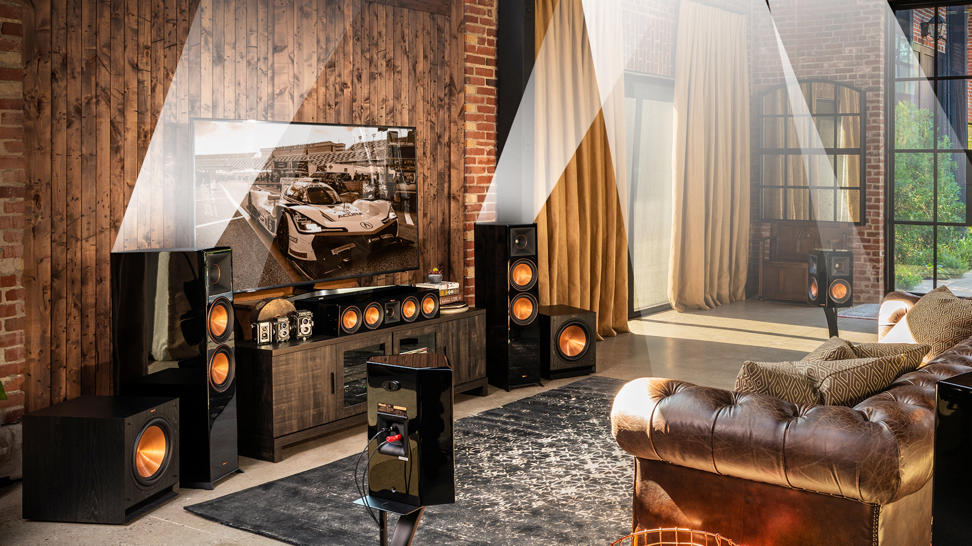 Klipsch RP-8060FA Dolby Atmos Floorstanding Speakers – Dual 8” Woofers / 150W RMS – Integrated Elevation Speaker + Hybrid Tractrix Horn