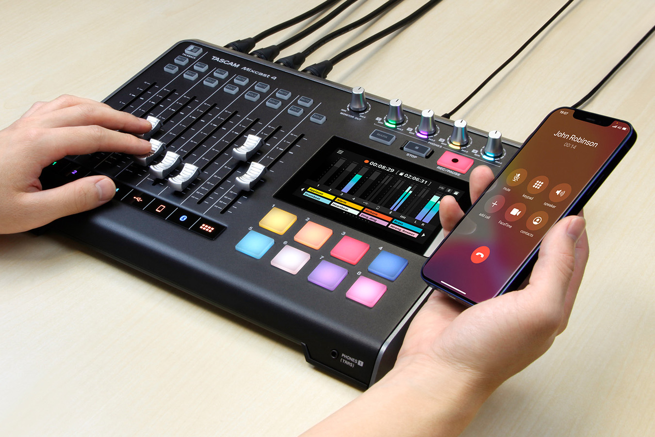 Tascam Mixcast 4 – 14 Track Recorder & USB Audio Interface – All-in-One Podcast & Livestream Production Studio