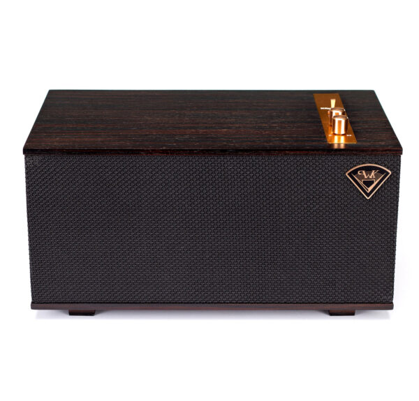 Klipsch The Three Ebony Wireless Speaker – 60W Stereo Sound, Bluetooth 5.3, USB & Phono Inputs, Real Wood Veneer