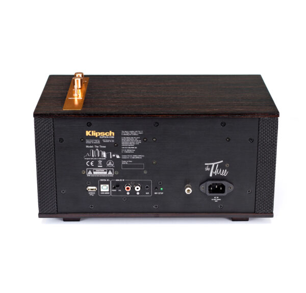 Klipsch The Three Ebony Wireless Speaker – 60W Stereo Sound, Bluetooth 5.3, USB & Phono Inputs, Real Wood Veneer - Image 2