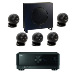 Cabasse Eole 4 - 5.1 Home Cinema Speaker System + Yamaha RX-V4A 5.2-Channel AV Receiver – 4K Ultra HD, HDMI 2.1, Dolby & DTS