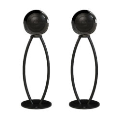 Cabasse The Pearl Akoya Metallic Black – Premium Active Wireless Speaker – 300 W RMS Tweeter & Midrange + 450 W RMS Bass (per speaker) with The Pearl Akoya Floor Stands (Pair)