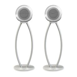 Cabasse The Pearl White – High-End Active Connected Wireless Speaker – 1,600 W RMS (per speaker) – 118 dB Peak – 30 Hz–27 kHz Full-Range Audio System + The Pearl Floor Stands (Pair)