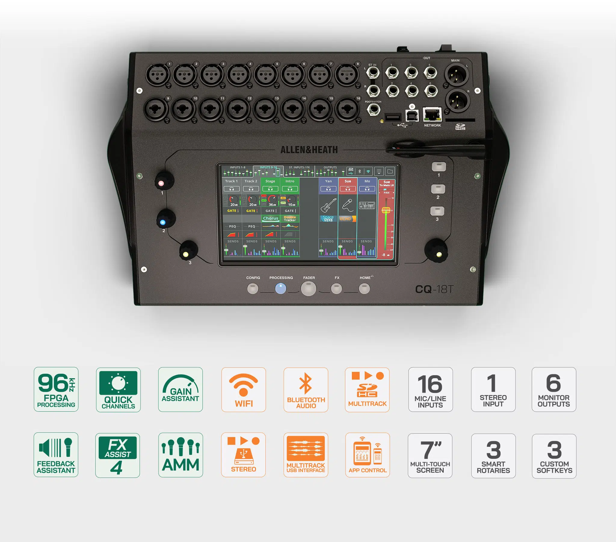 Allen & Heath CQ-18T 18-Channel 96kHz Digital Mixer