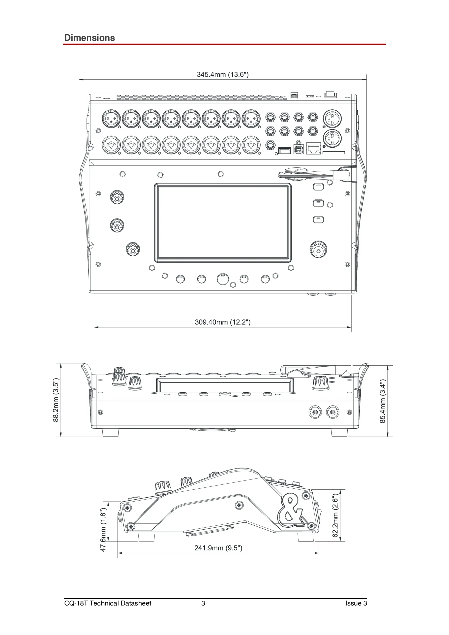 Allen & Heath CQ-18T Technical Datasheet Page 2
