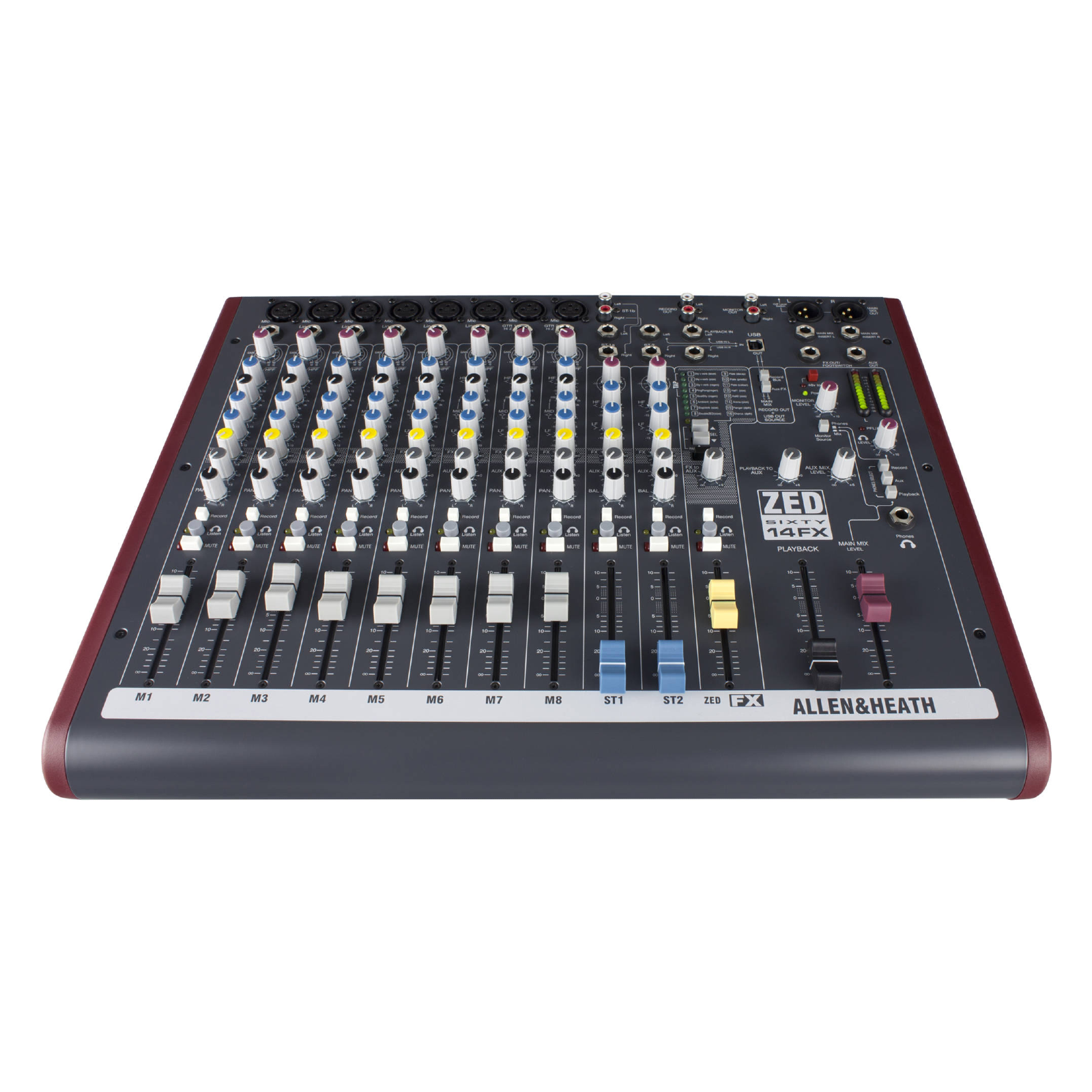 Allen & Heath ZED60-14FX Professional 14-Channel Analog Mixer with USB Audio Interface & Digital FX for Live Sound and Recording - Image 2