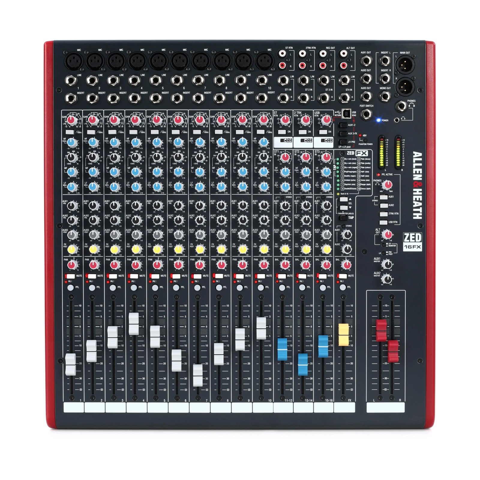 Allen & Heath ZED-16FX Professional 16-Channel Analog Mixer with USB Audio Interface & Digital Effects for Live Sound and Recording