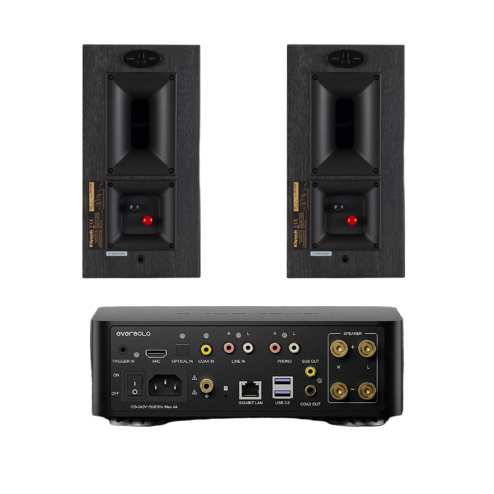 Klipsch RP-500M Bookshelf Speakers (PAIR) + Eversolo Play CD – 60W Integrated HiFi Amplifier with CD Playback, Streaming & Standalone Operation - Image 5