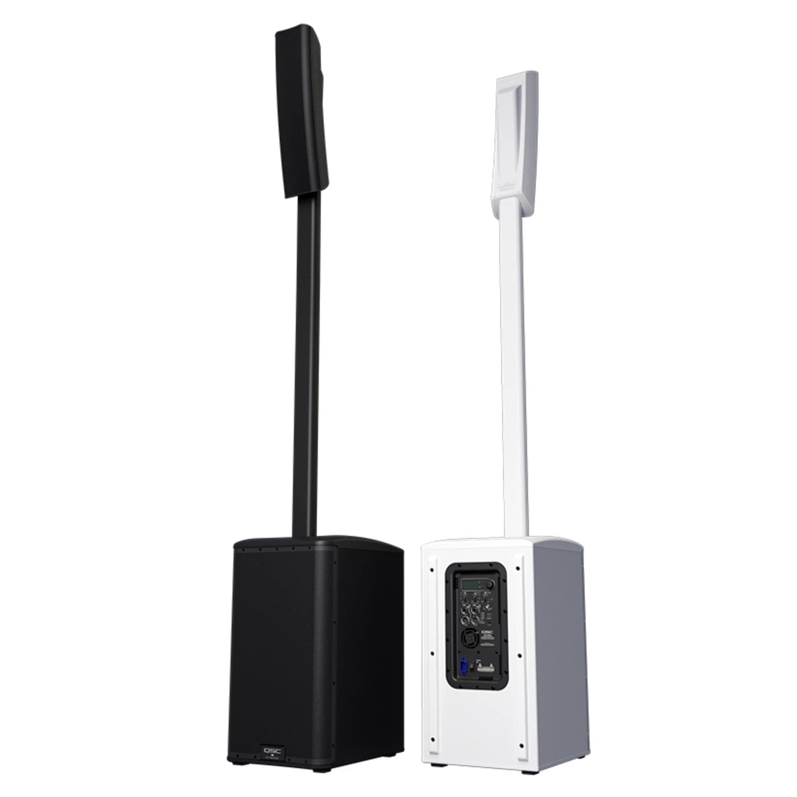 QSC KC12 Black – 3-Way 12” Powered Column Loudspeaker with 1450W Class D Amplifier & Deep Bass Performance