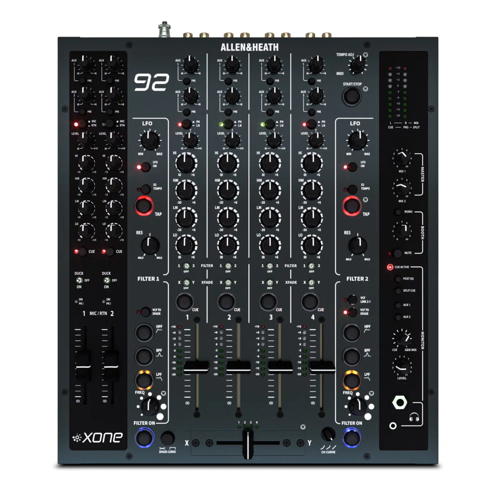 Allen & Heath Xone:92 Mk2 – Professional 6+2 Channel Analog DJ Mixer with Dual VCF Filters & 4-Band EQ