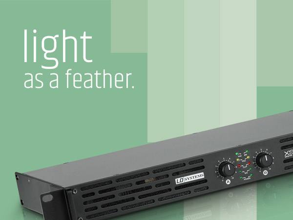 LD Systems XS700 Class D Professional Power Amplifier | 2 × 350W @ 4Ω | 700W Bridged | 1U Rackmount PA Amplifier