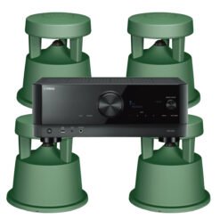 Bose Pro FreeSpace 360P Series II Dual Outdoor Landscape Speaker System (2 Pairs) with Yamaha V4-X Commercial Amplifier