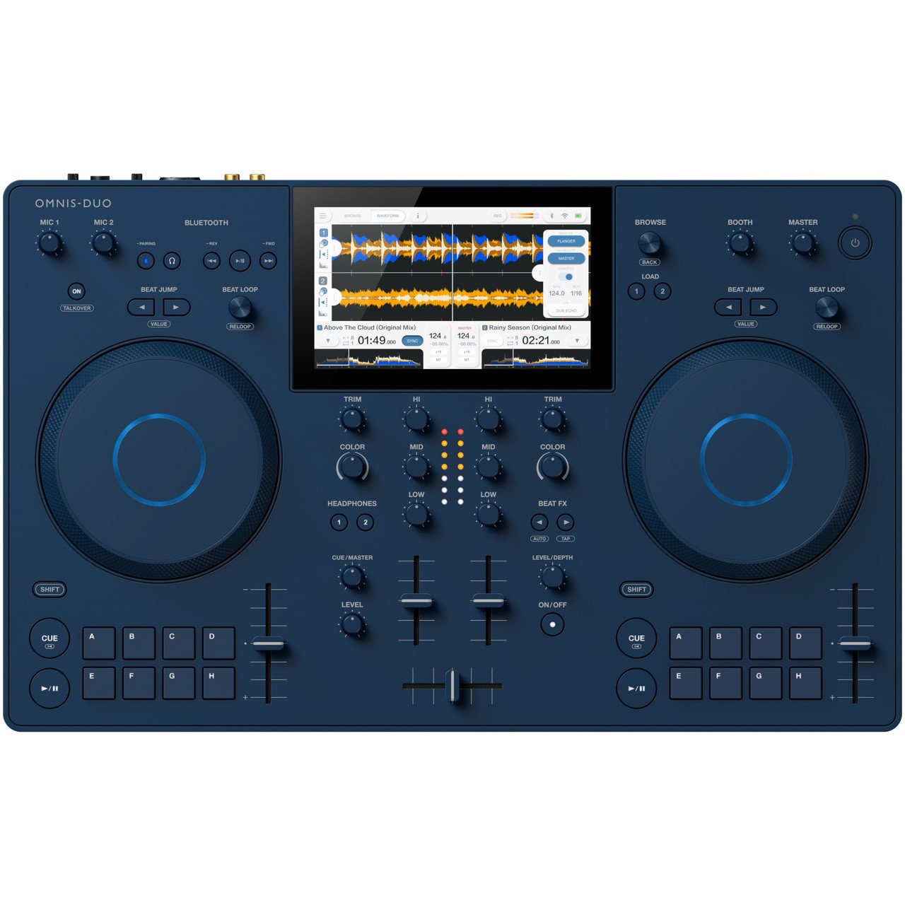 AlphaTheta OMNIS-DUO – Portable Professional All-In-One DJ System with Dual Deck Control, 7-Inch Touchscreen, Built-In Battery, rekordbox Integration, Wireless Connectivity & Standalone Performance